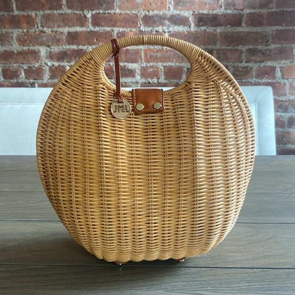 J. McLaughlin Round Wicker Handbag - Picture 2 of 6